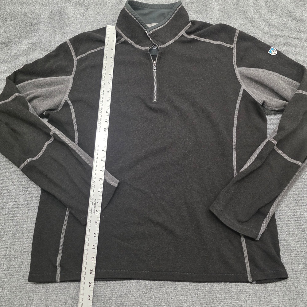 Kuhl Kashmira Mens Large Black Gray 1/4 Zip Fleece Pullover Sweater RN 103846 - Picture 7 of 13